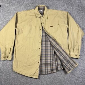 Carhartt Shirt Jacket Mens XL Brown Duck Canvas Flannel Lined Snap Shacket S96
